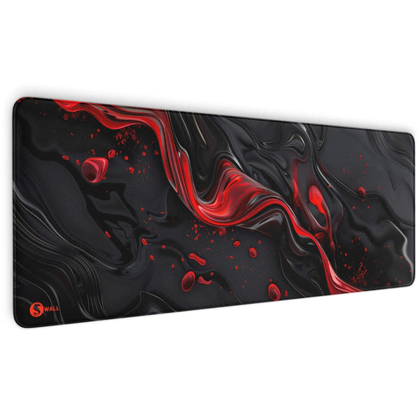 Gaming Mauspad XXL Liquid Stripe schwarz rot 90x40 | 80x30 | 45x40 cm PREMIUM-DICKE 4 MM - Sunnywall - Individualität trifft Design