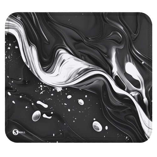 Gaming Mauspad XXL Liquid Stripe schwarz weiss 90x40 | 80x30 | 45x40 cm PREMIUM-DICKE 4 MM - Sunnywall - Individualität trifft Design