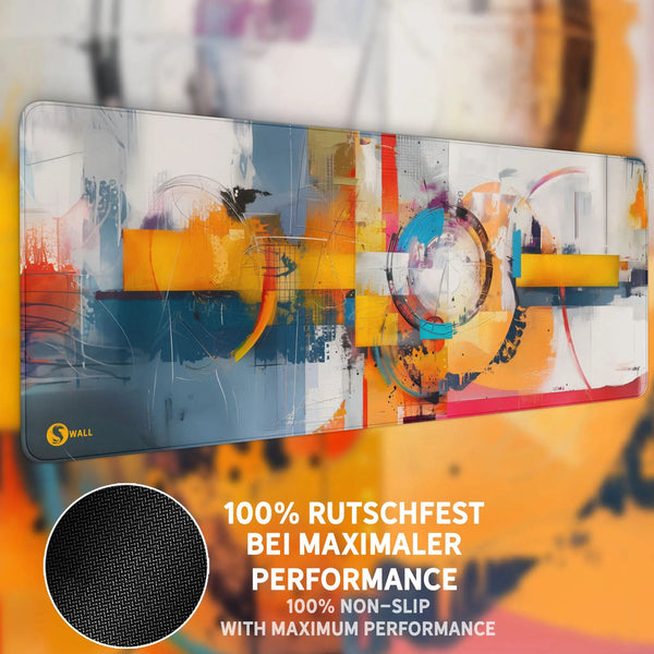 Gaming Mauspad XXL Modern Art Abstract 90x40 | 80x30 | 45x40 cm 4mm Premiumdicke - Sunnywall - Individualität trifft Design