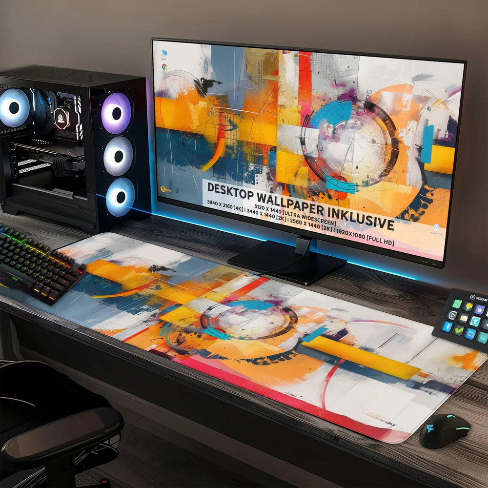 Gaming Mauspad XXL Modern Art Abstract 90x40 | 80x30 | 45x40 cm 4mm Premiumdicke - Sunnywall - Individualität trifft Design