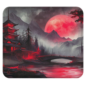 Gaming Mauspad XXL Red Moon Japan Samurai 90x40 | 80x30 | 45x40 cm 4mm Premiumdicke - Sunnywall - Individualität trifft Design