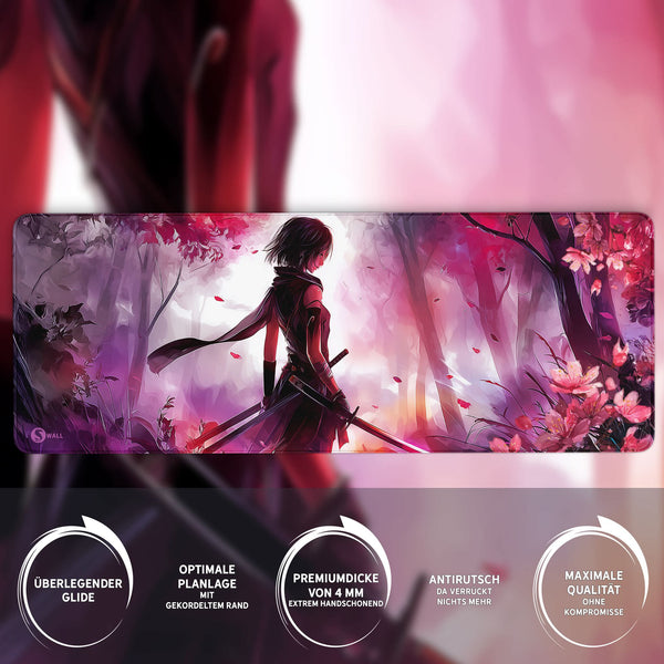 Gaming Mauspad XXL Sakura Blossom Blade 90x40 | 80x30 | 45x40 cm 4mm Premiumdicke - Sunnywall - Individualität trifft Design