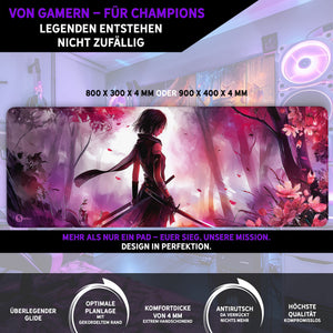 Gaming Mauspad XXL Sakura Blossom Blade 90x40 | 80x30 | 45x40 cm 4mm Premiumdicke - Sunnywall - Individualität trifft Design