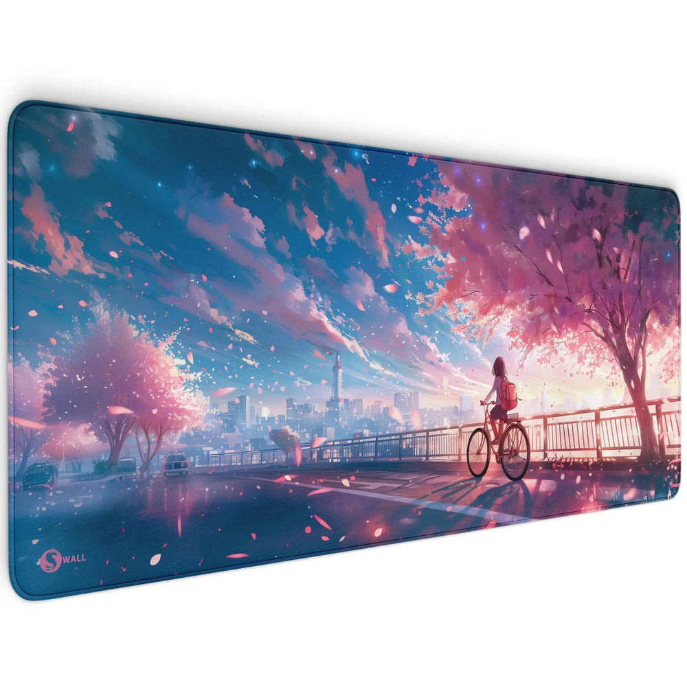 Gaming Mauspad XXL Sakura City Skyline Anime 90x40 | 80x30 | 45x40 cm 4mm Premiumdicke - Sunnywall - Individualität trifft Design