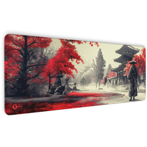Gaming Mauspad XXL Samurai Ronan Red 90x40 | 80x30 | 45x40 cm 4 mm Premiumdicke - Sunnywall - Individualität trifft Design