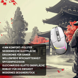 Gaming Mauspad XXL Samurai Ronan Red 90x40 | 80x30 | 45x40 cm 4 mm Premiumdicke - Sunnywall - Individualität trifft Design