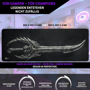 Gaming Mauspad XXL Schwert 4mm Premium Dicke - Sunnywall - Individualität trifft Design