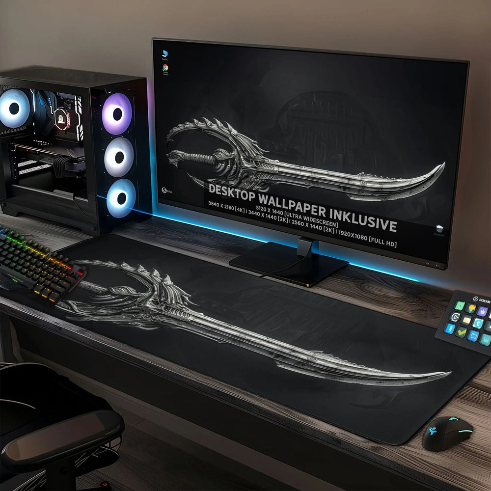 Gaming Mauspad XXL Schwert 4mm Premium Dicke - Sunnywall - Individualität trifft Design