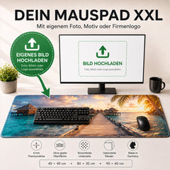Gaming Mauspad XXL selbst gestalten mit Foto Logo Grafik – 90x40 cm – Premium 4 mm dick - Sunnywall - Individualität trifft Design