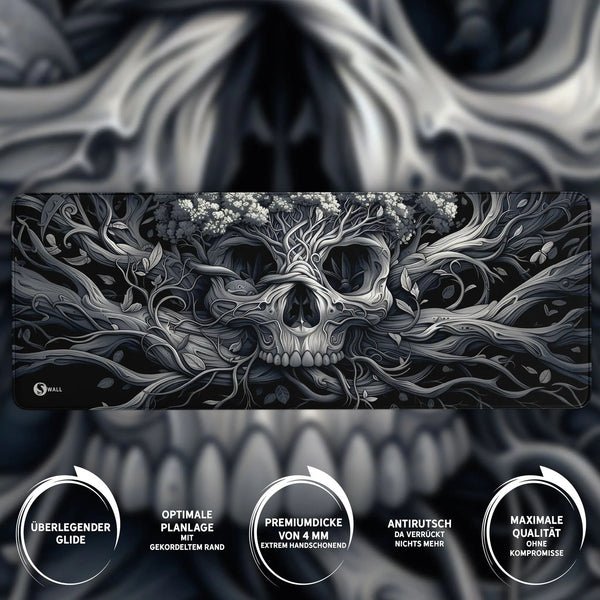 Gaming Mauspad XXL Skull Tree 90x40 | 80x30 | 45x40 cm 4mm Premium Dicke - Sunnywall - Individualität trifft Design