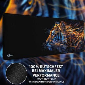 Gaming Mauspad XXL Tiger Data 90x40 | 80x30 | 45x40 cm 4mm Premiumdicke - Sunnywall - Individualität trifft Design