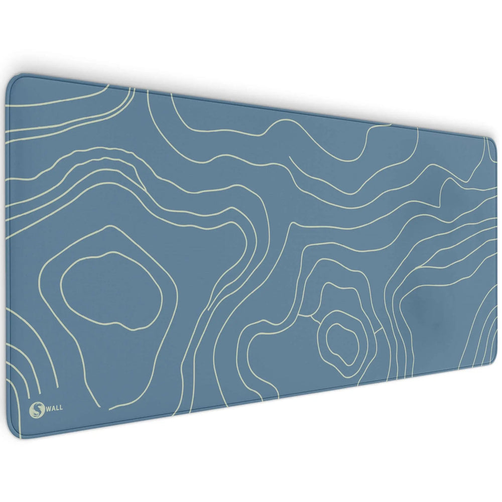 Gaming Mauspad XXL Topografie blau 4mm dick - Sunnywall - Individualität trifft Design
