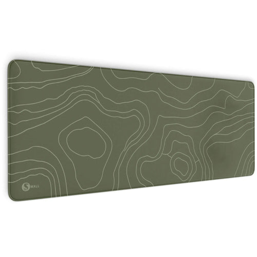 Gaming Mauspad XXL Topografie moosgrün 4mm Premium - Sunnywall - Individualität trifft Design