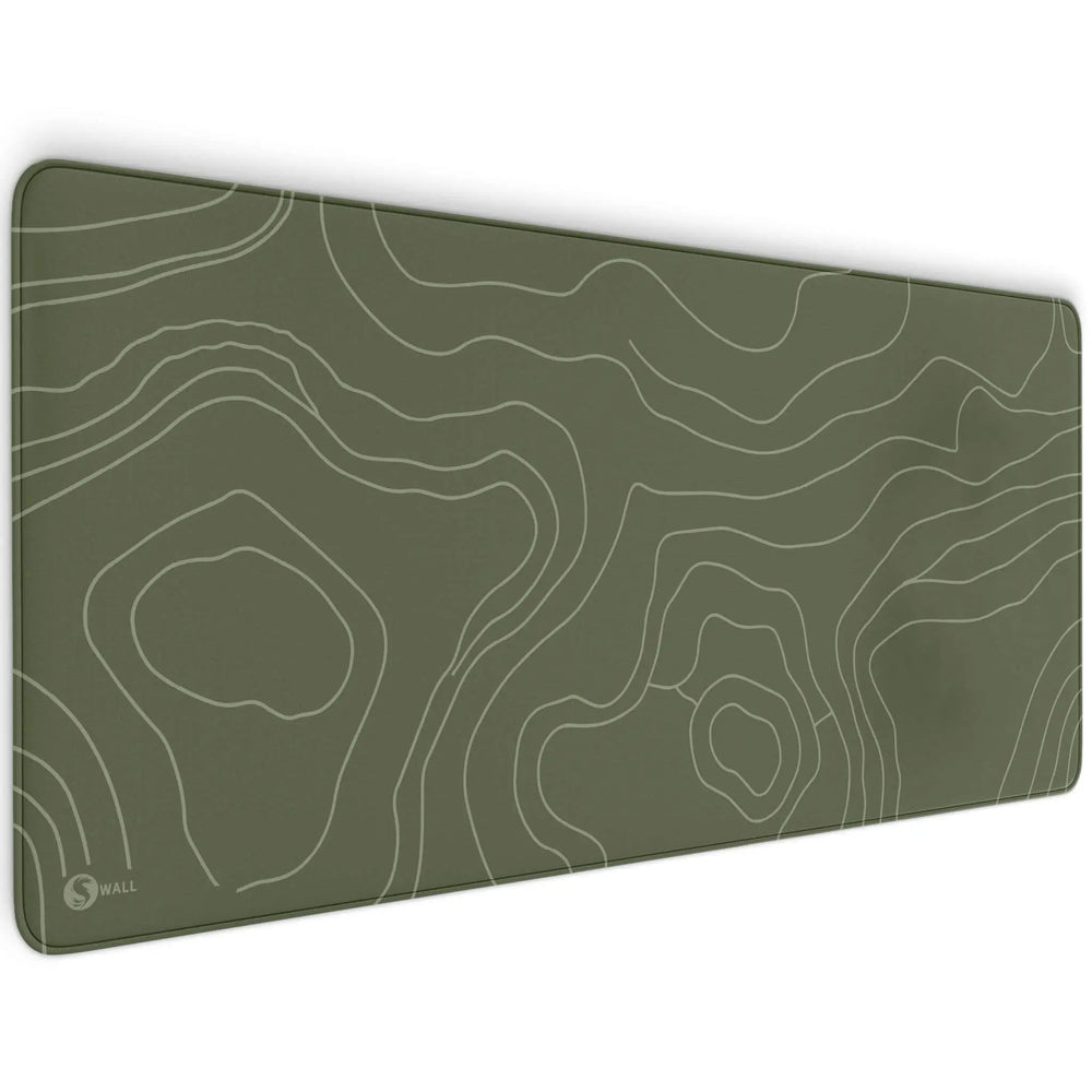 Gaming Mauspad XXL Topografie moosgrün 4mm Premium - Sunnywall - Individualität trifft Design