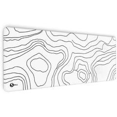 Gaming Mauspad XXL Topografie weiss 4 mm Premium-Dicke - Sunnywall - Individualität trifft Design