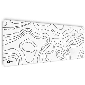 Gaming Mauspad XXL Topografie weiss 4 mm Premium-Dicke - Sunnywall - Individualität trifft Design