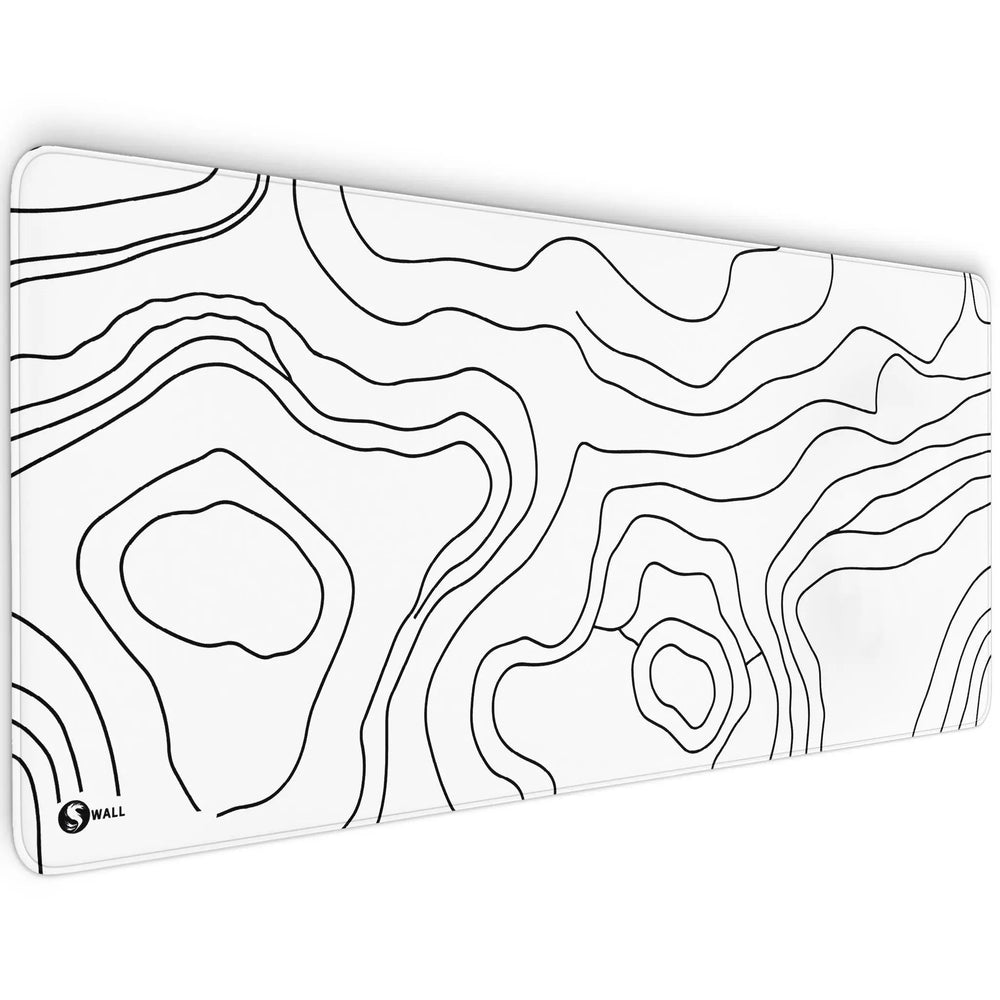 Gaming Mauspad XXL Topografie weiss 4 mm Premium-Dicke - Sunnywall - Individualität trifft Design
