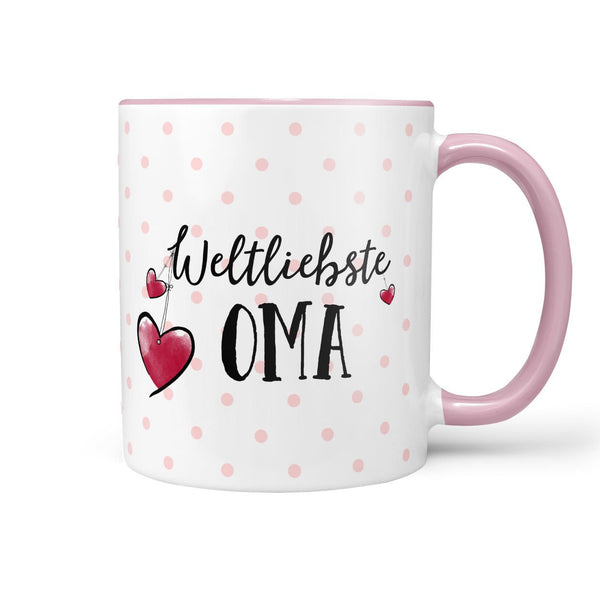 Geschenk Oma Kissen Tasse – Weltliebste Oma Set mit Herzmotiv - Sunnywall - Individualität trifft Design