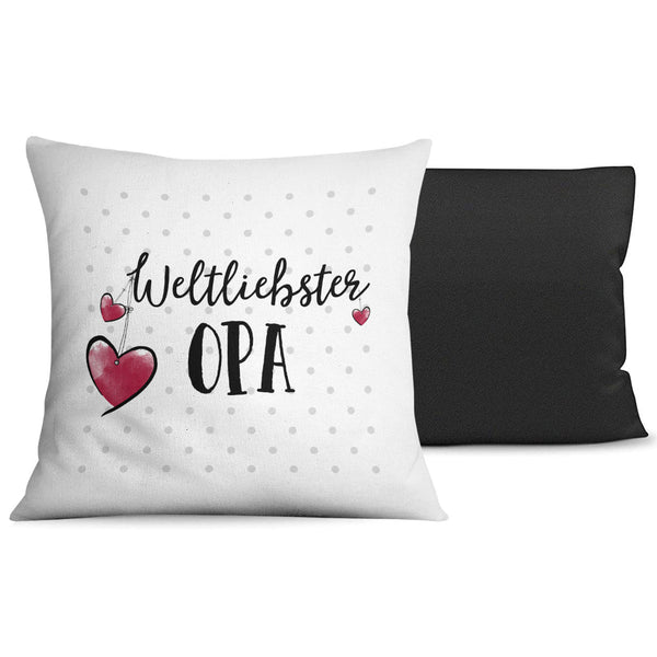 Geschenk Opa Kissen Tasse – Weltliebster Opa Set mit Herzmotiv - Sunnywall - Individualität trifft Design
