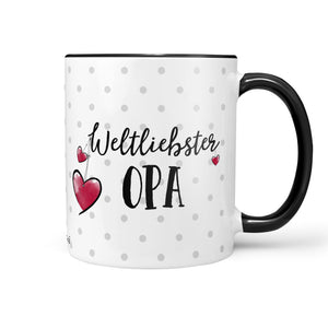 Geschenk Opa Kissen Tasse – Weltliebster Opa Set mit Herzmotiv - Sunnywall - Individualität trifft Design