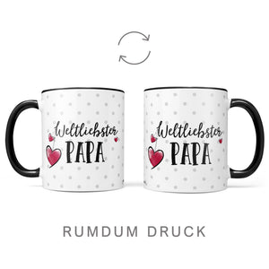 Geschenk Papa Kissen Tasse – Weltliebster Papa Set mit Herzmotiv - Sunnywall - Individualität trifft Design