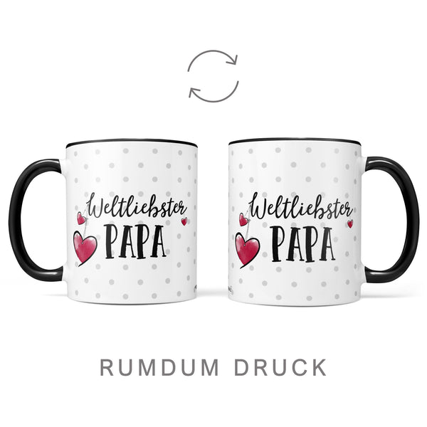 Geschenk Papa Kissen Tasse – Weltliebster Papa Set mit Herzmotiv - Sunnywall - Individualität trifft Design