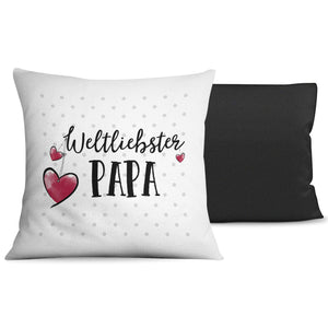 Geschenk Papa Kissen Tasse – Weltliebster Papa Set mit Herzmotiv - Sunnywall - Individualität trifft Design