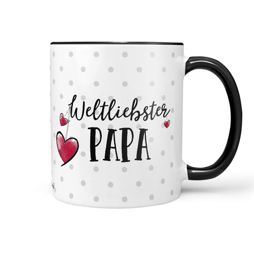 Geschenk Papa Kissen Tasse – Weltliebster Papa Set mit Herzmotiv - Sunnywall - Individualität trifft Design
