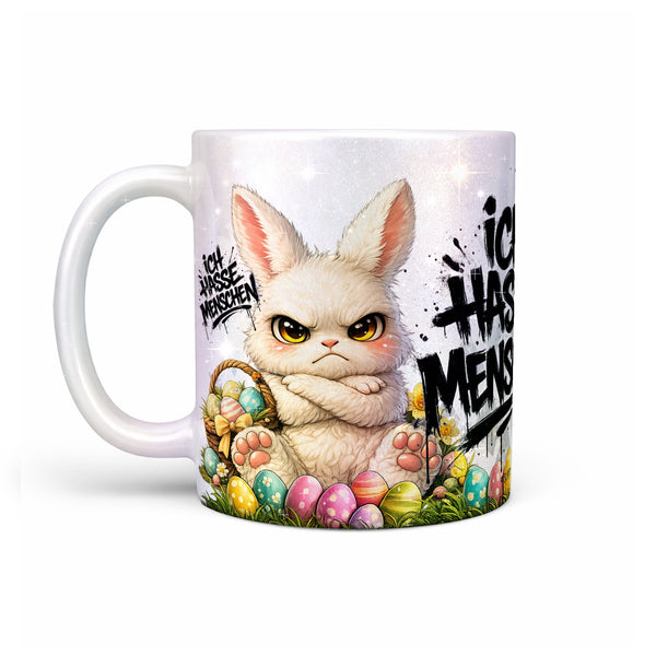 Hase Tasse „Ich hasse Menschen“ – Lustige Kaffeetasse - Sunnywall - Individualität trifft Design