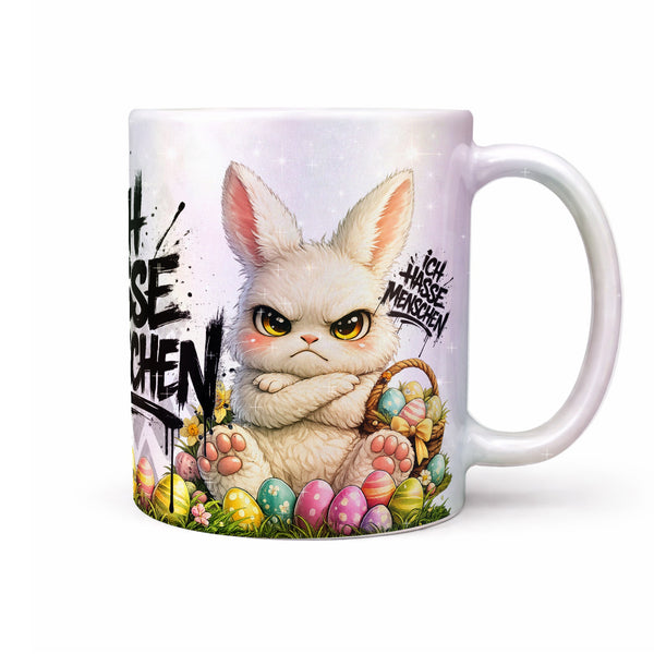 Hase Tasse „Ich hasse Menschen“ – Lustige Kaffeetasse - Sunnywall - Individualität trifft Design