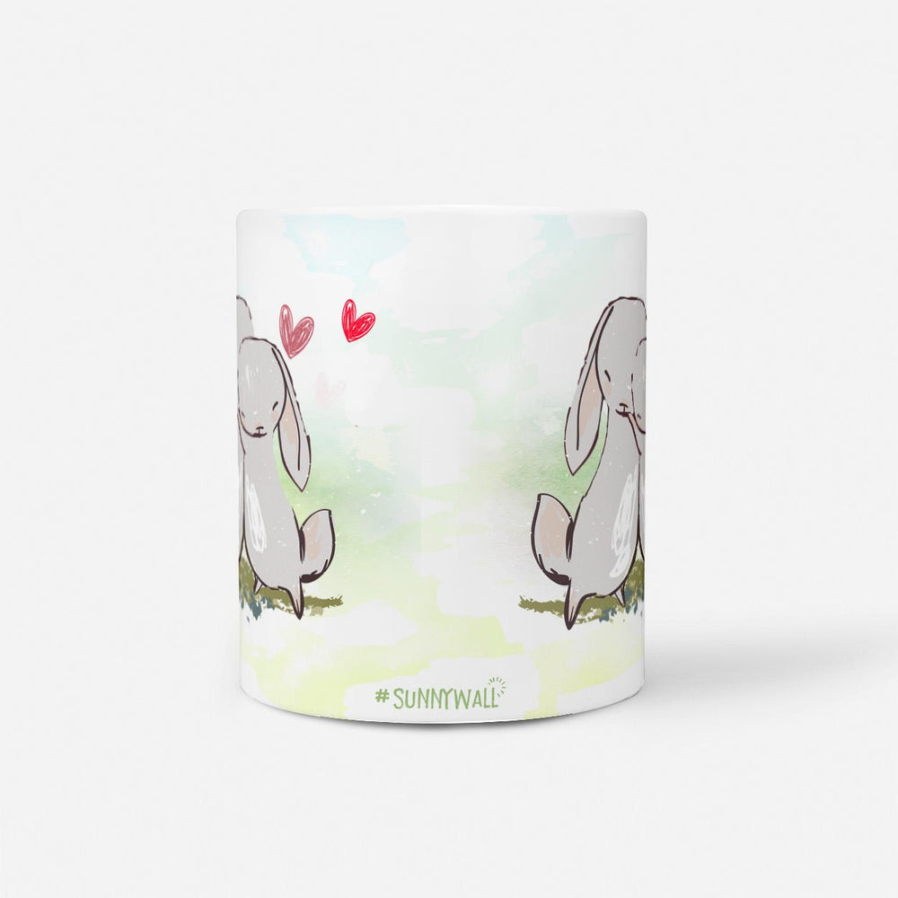Hasen Tasse Liebe mit kuschelnden Kaninchen - Sunnywall - Individualität trifft Design