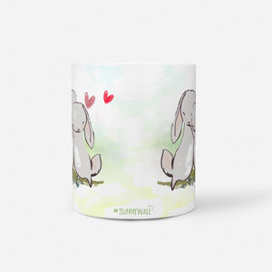 Hasen Tasse Liebe mit kuschelnden Kaninchen - Sunnywall - Individualität trifft Design