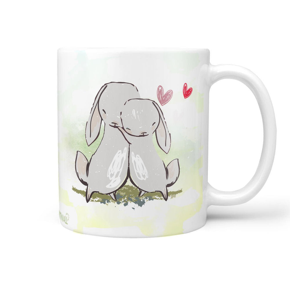 Hasen Tasse Liebe mit kuschelnden Kaninchen - Sunnywall - Individualität trifft Design