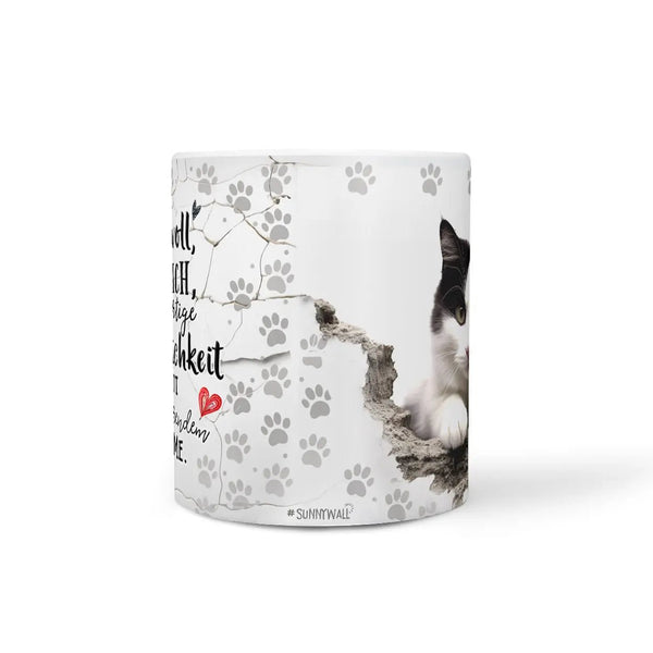 Hauskatzen Tasse Schwarz Weiß – Beidseitig bedruckt & spülmaschinenfest - Sunnywall - Individualität trifft Design