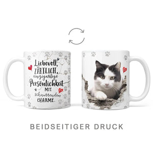 Hauskatzen Tasse Schwarz Weiß – Beidseitig bedruckt & spülmaschinenfest - Sunnywall - Individualität trifft Design
