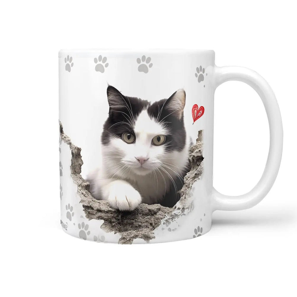 Hauskatzen Tasse Schwarz Weiß – Beidseitig bedruckt & spülmaschinenfest - Sunnywall - Individualität trifft Design