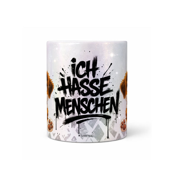 Hund Tasse „Ich hasse Menschen“ – Lustige Kaffeetasse - Sunnywall - Individualität trifft Design