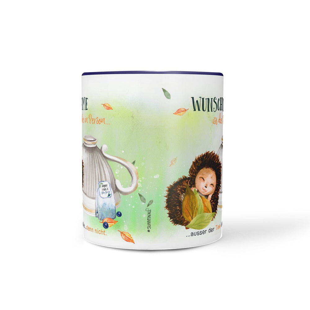 Kaffeetasse Igel Ruhe in Person Tee mit Wunschname personalisierter Teebecher - Sunnywall - Individualität trifft Design