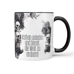 Kaffeetasse Koffein geladen Statement Tasse mit Spruch für Morgenmuffel - Sunnywall - Individualität trifft Design