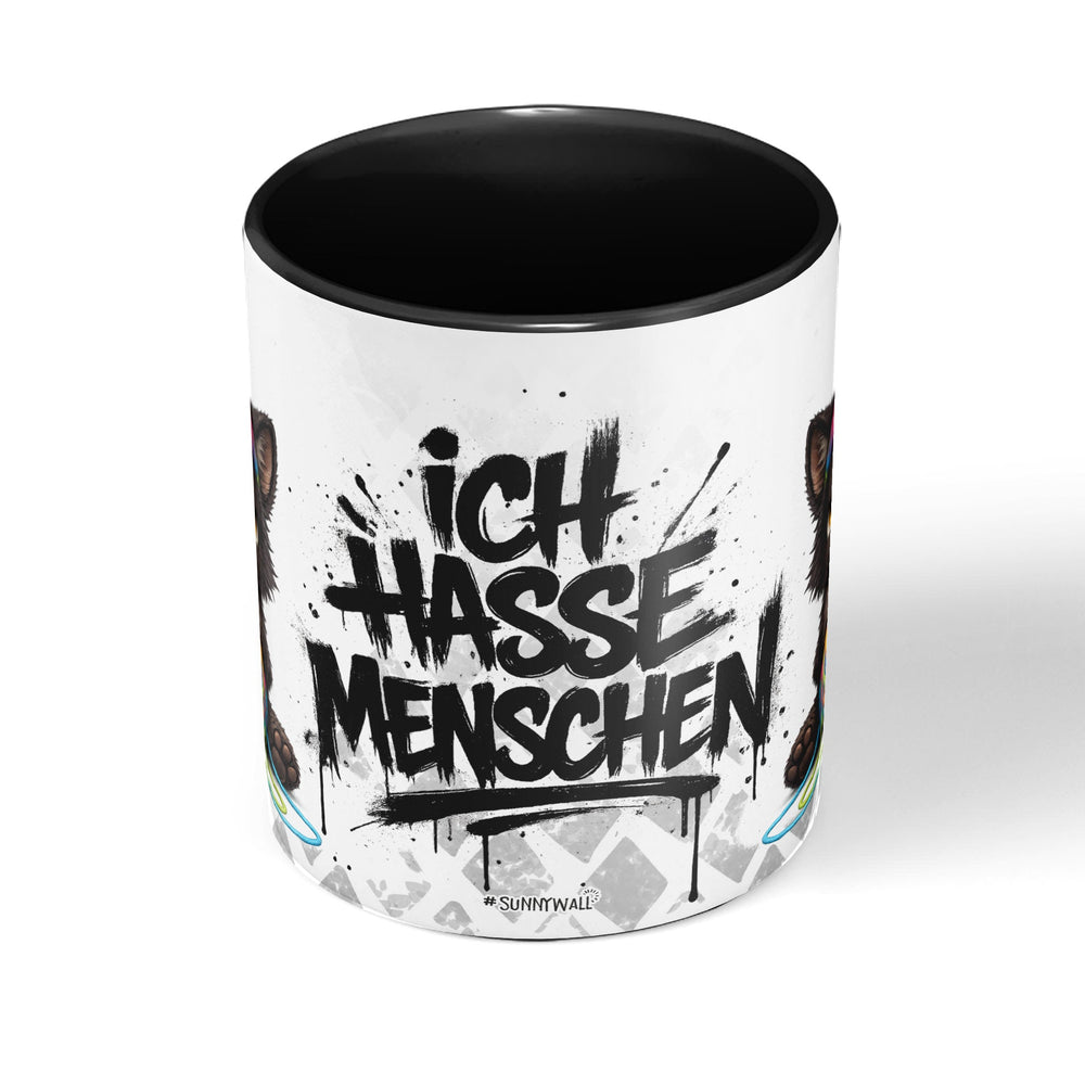 Katze Tasse „Ich hasse Menschen“ – Lustige Kaffeetasse - Sunnywall - Individualität trifft Design