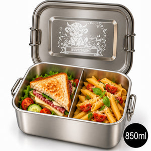 Kinder Brotdose aus Edelstahl mit Motiven – Personalisierte Lunchbox mit verstellbaren Trennern | 850 ml & 1200 ml - Sunnywall - Individualität trifft Design