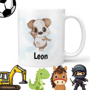 Kindertasse personalisiert mit Wunschmotiv und Namen – bruchsicherer Kunststoffbecher - Sunnywall - Individualität trifft Design