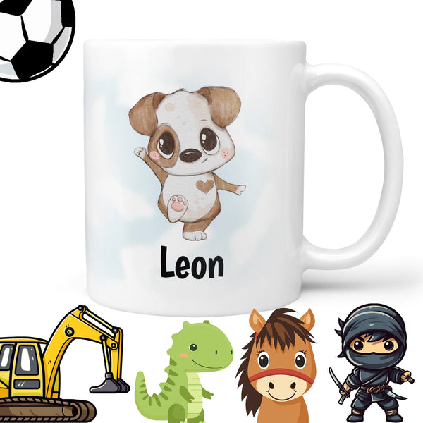 Kindertasse personalisiert mit Wunschmotiv und Namen – bruchsicherer Kunststoffbecher - Sunnywall - Individualität trifft Design