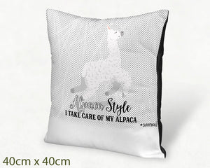 Kissen Alpaka Style – I Take Care of My Alpaca Kissen mit Spruch - Sunnywall - Individualität trifft Design