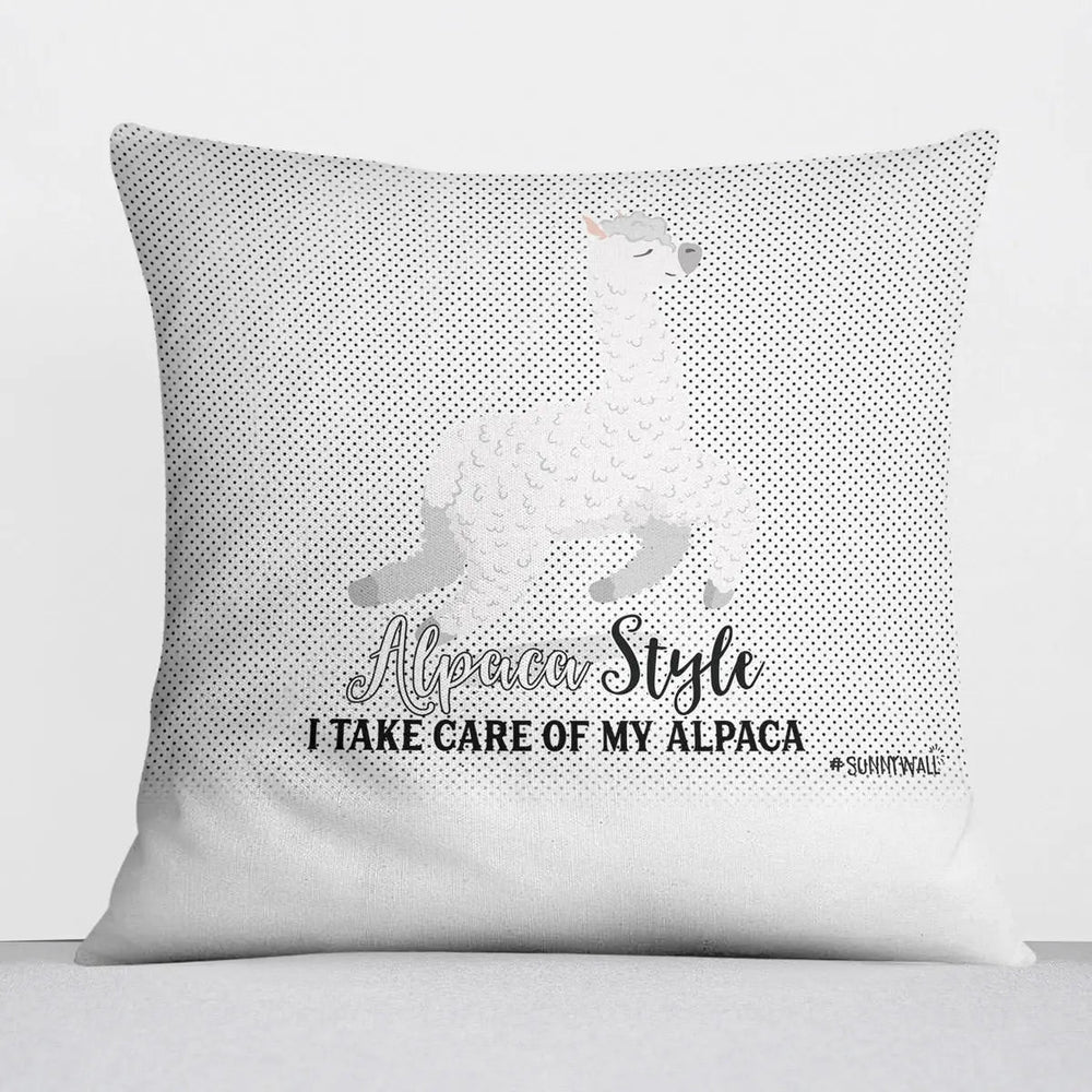 Kissen Alpaka Style – I Take Care of My Alpaca Kissen mit Spruch - Sunnywall - Individualität trifft Design