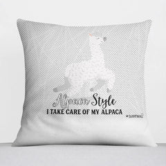 Kissen Alpaka Style – I Take Care of My Alpaca Kissen mit Spruch - Sunnywall - Individualität trifft Design