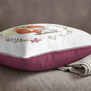 Kissen Fuchs Hase – Liebevolles Kissen mit Umarmung und Blumenkranz - Sunnywall - Individualität trifft Design
