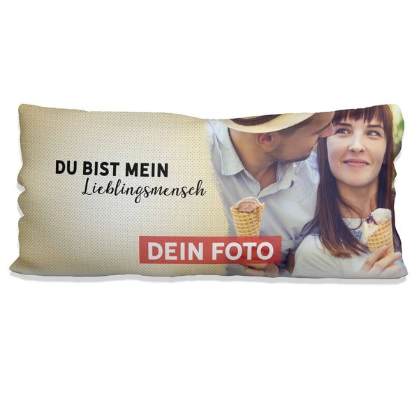 Kissen Lieblingsmensch – Personalisiertes Fotokissen 80x40 mit deinem Bild - Sunnywall - Individualität trifft Design