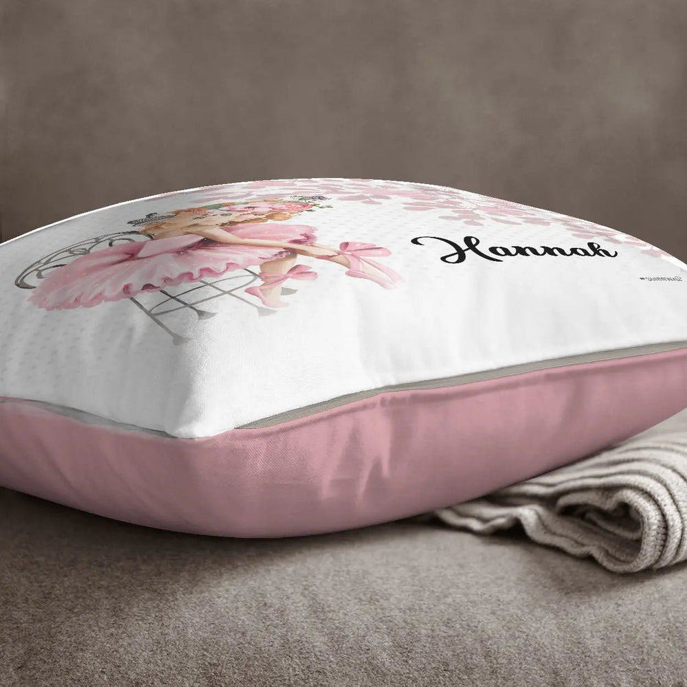 Kissen mit Reißverschluss Ballerina – Personalisiert mit Namen - Sunnywall - Individualität trifft Design