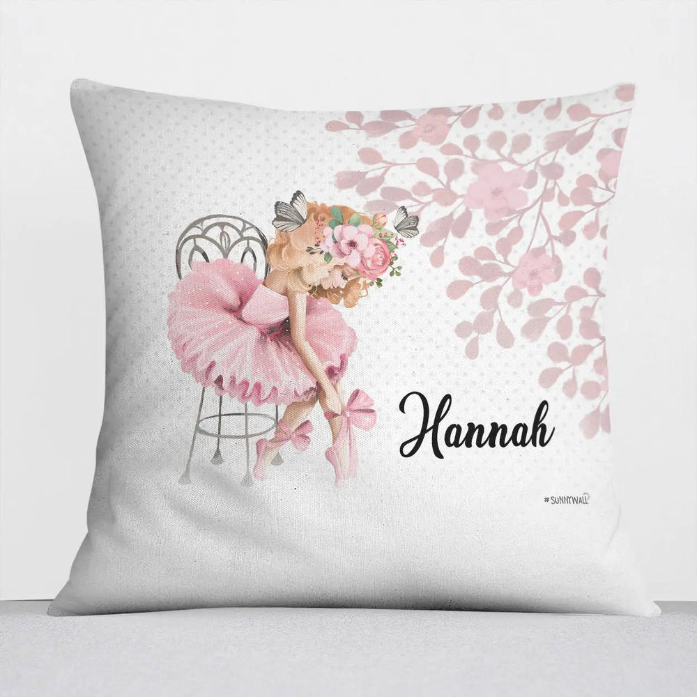 Kissen mit Reißverschluss Ballerina – Personalisiert mit Namen - Sunnywall - Individualität trifft Design